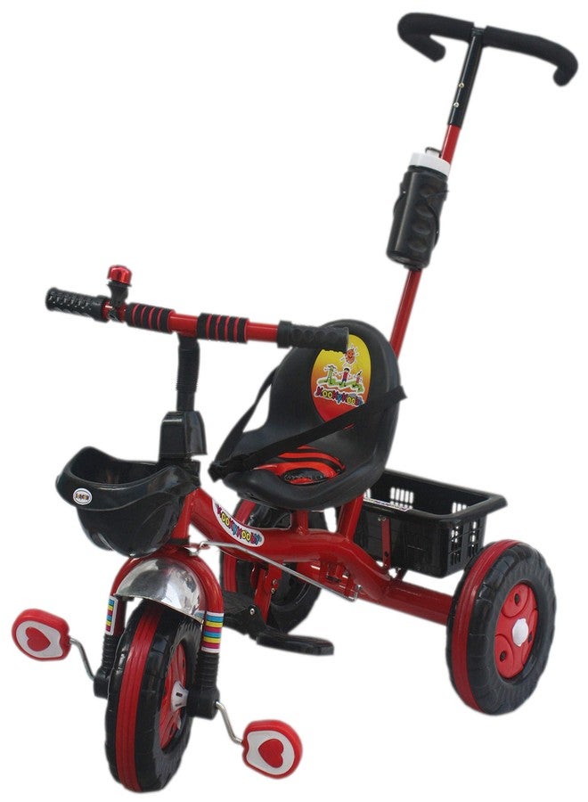 Amardeep Baby 2 in 1 Tricycle 1.5 Years- 5 Years Red with Pushbar and Footrest - Image 1